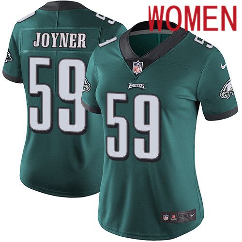 Women Philadelphia Eagles 59 Seth Joyner Nike Midnight Green Vapor Limited NFL Jersey